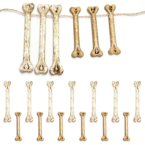 20 Pcs Halloween Skeleton Bones Decorations 2 Sizes Realistic Plastic Skeleton Bones for Halloween Party Supplies Graveyard Haunted House Spooky Scene Props Indoor Outdoor Decoration Supplies