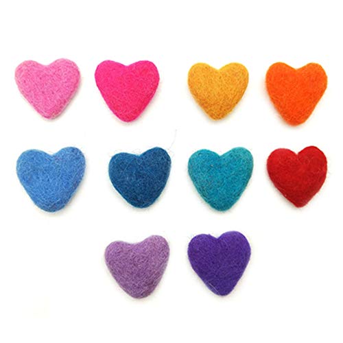 Egurs 10 Stück Handgefertigte Filzherzen DIY Filz Dekoration Geschenke,3CM