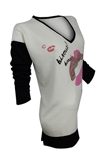 Catherine Catherine Malandrino Women's Bisous Knit Top, Winter White, Sm #TOP2
