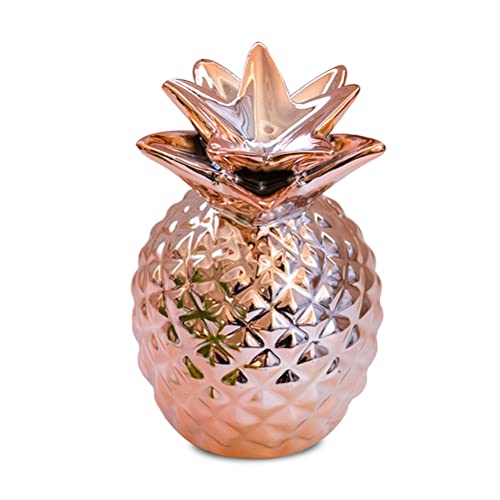 Lawaia Tirelire Ananas, Céramique Ananas Boîtes Décoratives, Enfants Adultes Tirelire pour La Maison Chambre Décorations de Fête Saint Valentin, Enfants Cadeaux d'anniversaire (Or Rose) Cover