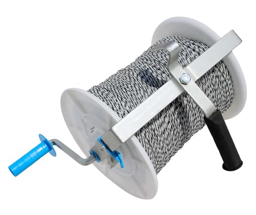 Enrouleur de clôture électrique anti-nœud avec câble acier inoxydable 6 brins PK1
