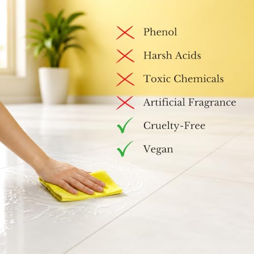 Image of Vyom India Floor Cleaning Liquid - 500ml | Safe for Infants, Kid & Pet | Plant-Based, Eco-Friendly Natural Disinfectant - Lemongrass & Cedarwood, Phenyl & Acid Free | Ideal For Floor, Tile, Marbles