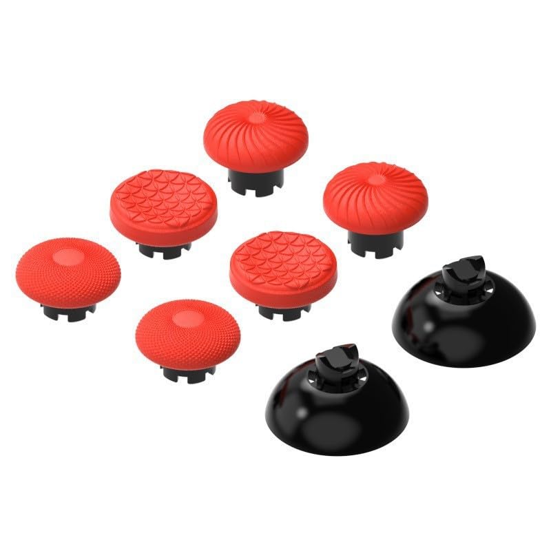 IFEEHE 8Pcs Thumbstick Cap For PS5/PS5 Edge Controller Mushroom Thumb Stick Caps Joystick (Red)