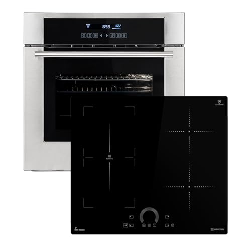 KKT KOLBE | Autarkes Herdset | 60cm Einbaubackofen EB8015ED | 59cm Induktionskochfeld IH85901FZ | Grill | Heißluft | Teleskopauszüge | Automatik-Timer | 2-fach Wärmeschutzverglasung | SET8015IH592FZ