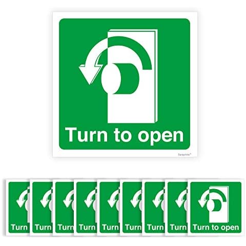 Pack of 10 Turn to Open Door Signs Cover
