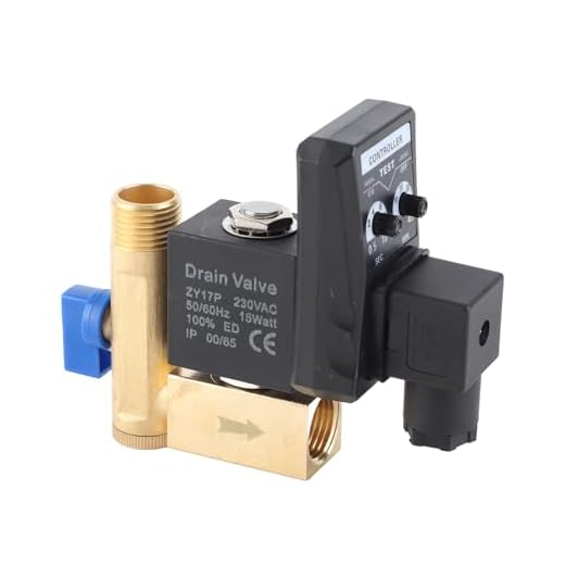 Automatisches elektronisches Zeitgesteuertes Messing Ablassventil für Kondensatmanagement in Luftkompressoren Gewindegröße G1/2 Nennweite DN15 230V