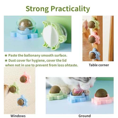 Sichumaria-Catnip-Wall-ToysCatnip-Balls-Teeth-Cleaning-Cat-Bite-ToyEdible-Cat-Licking-Toy-Cat-Chew-Toy-Teeth-Cleaning-Cat-Bite-Toy-Rotatable-Indoor-Cat-Toy-Pink