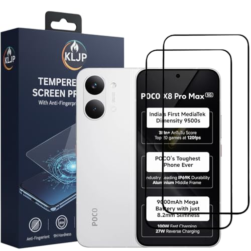 Image of Gorilla Tempered Glass For Poco X8 Pro Max With Installation Kit | Edge to Edge Coverage | Black (Pack Of 2)