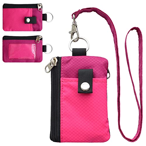 Image of CHENSPRX Minimalist RFID Blocking Small Wallet with ID Window,WaterResistant Zip Id Case Wallet with Lanyard Keychain for Cards,Cash,Travel,Women,Men