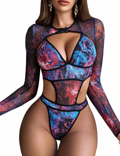 Image of Avidlove Rave Outfits for Women Festival Sexy Lingerie Bodysuit 2 Piece