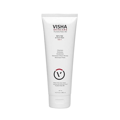 Visha Skincare Top 2 Toe  Gel de baño todo en uno para cara, cabello y cuerpo  Gel de baño exfoliante  Champú clarificante  Gel de baño hidratante