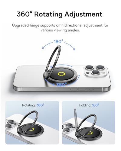 Baseus MagSafe, ringhouder, magnetisch, voor MagSafe, 7,5 N sterke magneetkracht, ringhouder, 360° rotatie, vingers, mobiele telefoongreep, standaard voor iPhone 16, 15, 14, 13, 12 Pro Max - Afbeelding 5