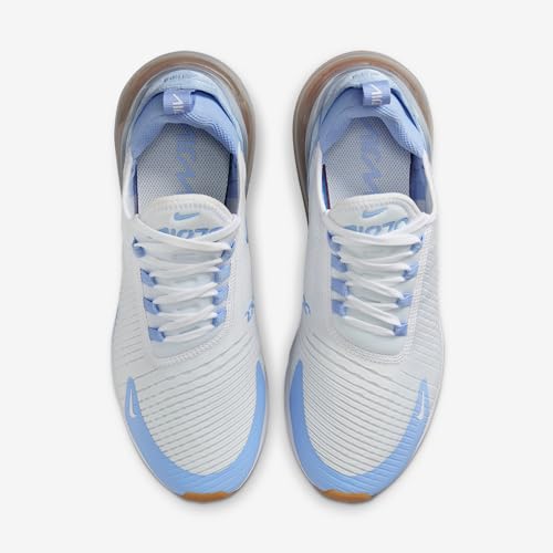 Nike Air Max 270 Women's Shoes (White/Blue Tint/Gum Light Brown/Aluminum)4