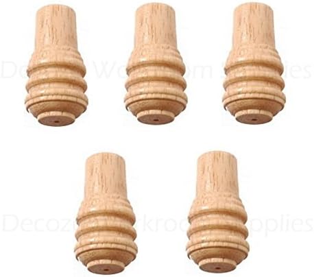 Decozo Pack of 5 - Box Wood Cord Pull Acorn for Bathroom Ceiling Light Roman and Roller Blinds etc.