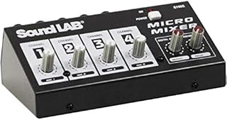 Soundlab 4 Channel Mono Microphone Mixer with Effects