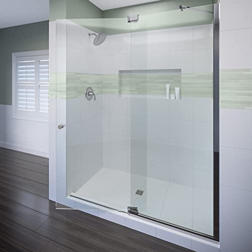 Miseno Msdf3676-Orb Miseno Msdf3676 76" High X 36" Wide Hinged Frameless Shower Door With Clear Glass #TOP15