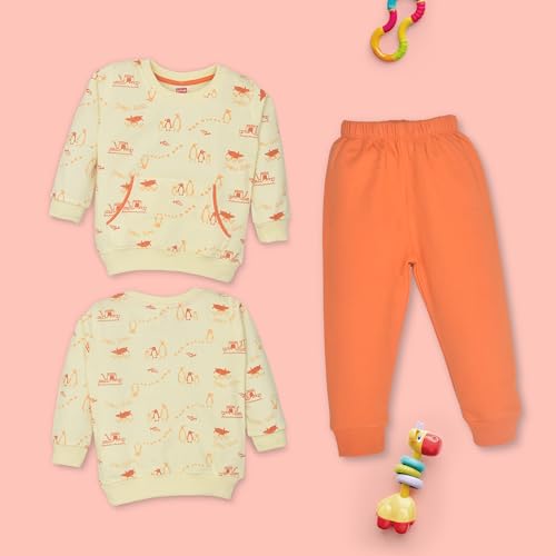 Image of LuvLap Baby Boys Full Sleeve Sweatshirt & Pyjama Sets, Pack of 2