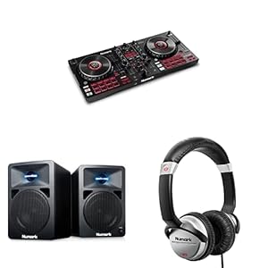 Numark Mixtrack Platinum FX, N-Wave 360 et HF125 – Contrôleur DJ 4 Decks, Table de Mixage, Platines DJ Tactiles, Enceintes et Casque DJ