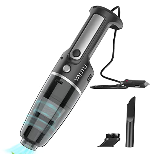 YANTU Car Vacuum, Car Vacuum Cleaner with Washable HEPA, Portable High Power for Quick Car Cleaning, Lightweight Portable Vehicle Handheld Vacuum with Strong Suction, Mini Auto Vacuum Cleaners for Car