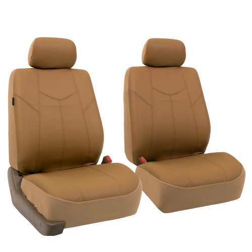 Fh Group Automotive Seat Cover Rome Pu Leather Full Set Beige, Airbag Compatible Combo Non-Slip Dash Pad Split Bench Tan Car Seat Cover Interior Accessories Universal Fit Car Truck Suv Car Accessories #TOP1