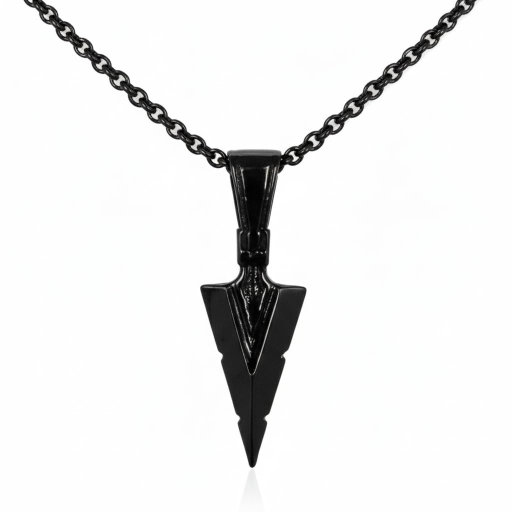 Pendant for Men Arrow Black Silver chain for mens | Stainless Steel chain for mens/women | fashion chains for mens/women/girl/boys long lasting stylish chain-image-9