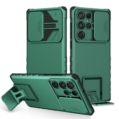 Coque Samsung S26 Plus antichoc verte avec protège-objectif et support