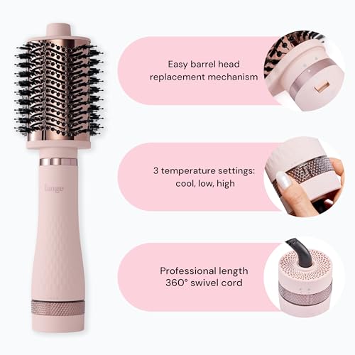 L'ANGE HAIR Multi-Volume Series Blow Dryer Brush | Interchangeable Hair Dryer Brush with Ionic Titanium Barrel for Smooth, Voluminous Styling | Black - Oval 75mm - image 2