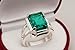 8 Carat Emerald Cut Deep Green Created Emerald Women Solitaire Ring Sterling Silver 925 Handmade Zamurd Elegant Ring (9.75)