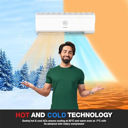 Image of Godrej 1.5 Ton 3 Star, Hot & Cold, 5 Years Comprehensive Warranty, Inverter Split AC (Copper, Anti-Freeze Thermostat, Twin-Rotary Compressor, AC 1.5T SIH 18ITC3-WWR, White)