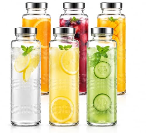 Image of MACHAK Glass Round Transparent Bottle With Leak-Proof Steel Cap | Ideal For Water, Juice, Smoothies & Detox Drinks| 750 Ml (6)
