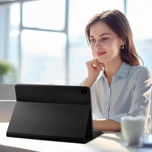 YUEJIDZ Hülle mit Tastatur für Samsung Galaxy Tab A11+ Plus 11\ 2025 / Tab A9+ Plus 11 Zoll 2023,Magnetisch Abnehmbarer Deutscher Bluetooth Tastatur für Galaxy Tab A11 Plus,Schwarz