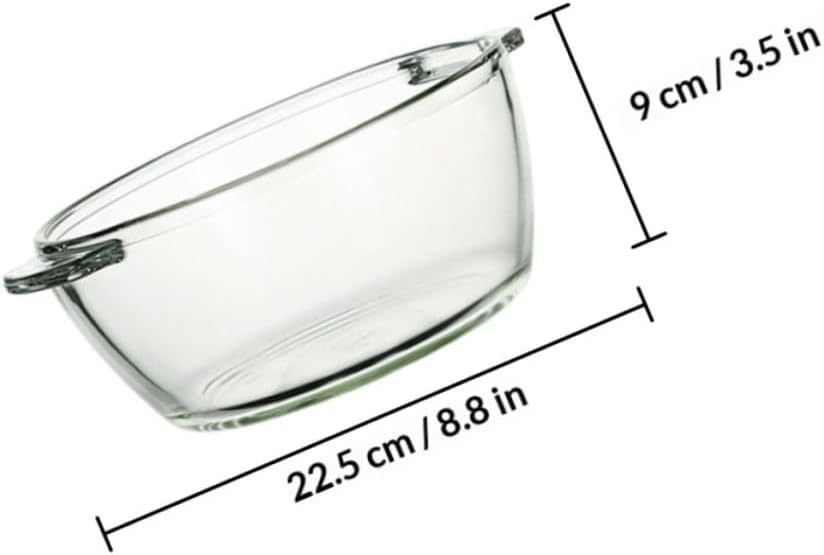 TOYANDONA Large 1.5l Glass Salad Bowl Kitchen Mixing Bowl Food Serving for Household and Dormitory Use Random Style