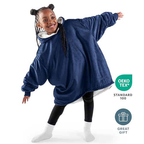 Image of Bare Home Wearable Blanket Hoodie - Soft Plush Sherpa - Warm and Cozy - Oversized Wearable Blanket