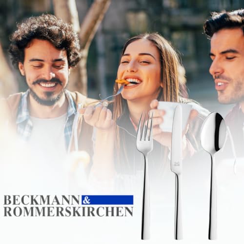 Foto von Beckmann & Rommerskirchen Besteckset 60-teilig 3591 MANO | Spülmaschinengeeignet | Satiniert | Essbesteck für 12 Personen | Besteck Set 60 teilig