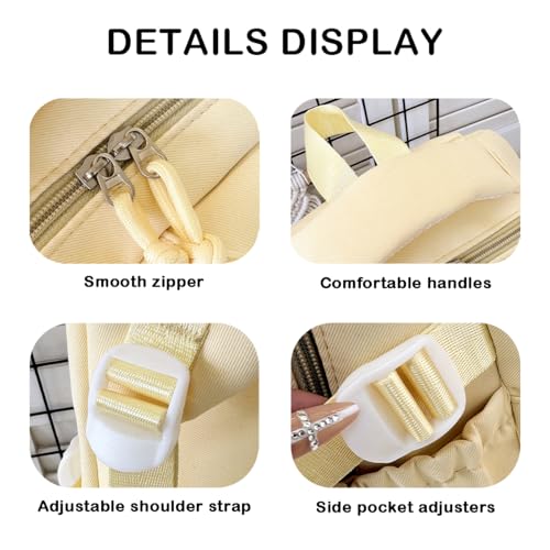 Cute Ita Backpack for Girls Teens Pin Display Backpack with Insert Aesthetic Ita Bag for Anime Cosplay Collectors (Yellow)3