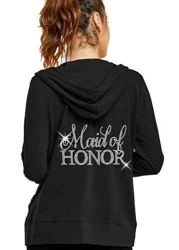 RhinestoneSash Bride Hoodie Zip Up - Bridal Party Full Zip