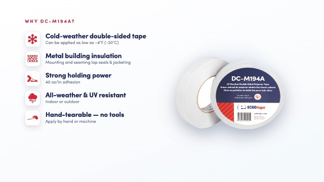 Image of ECHOtape DC-M194A | Double-Sided Polyester Tape | Clear Thin Tape | All Weather /Cold Weather Insulation Mounting Tape | Superior Holding Power | 1.89 in x 60 yd (Case of 24)