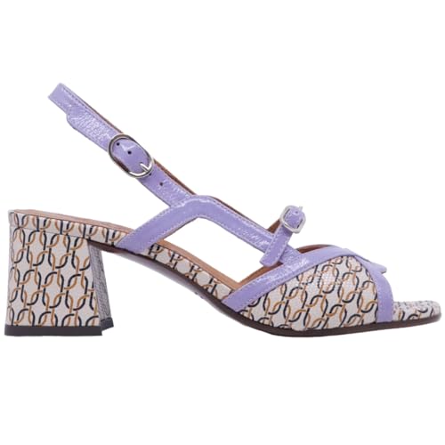 Chie Mihara Leini - Sandalia de mujer de piel lavanda, violeta, 36 EU