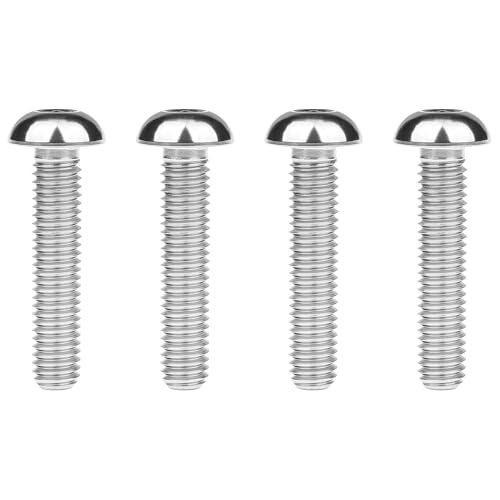 Image of Titanium Bolt M4x6 8 10 12 15 20mm Hex Head Screws for Bicycle Pack of 4 (Silver, M4x20mm)