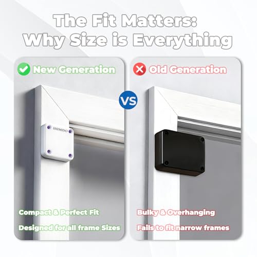 SHIMIDO Upgraded Retractable Automatic Door Closer - Tool-Free Installation, Powerful 3.5lb Pull Shuts Doors Completely - Compact Universal Fit for Screen, Sliding & Almost All Doors（2 Pack Black）