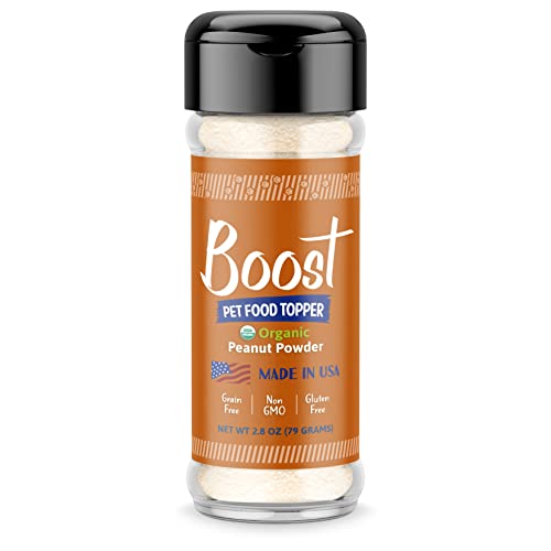 Raw Paws Boost Pet Food Topper Organic Peanut Powder, 3.2-Oz - Made In Usa - Dog Food Topper, Peanut Butter Dog Treats Meal Toppers For Dogs, Dog Flavor Food Toppers For Picky Dogs, Dog Food Sprinkles #TOP16