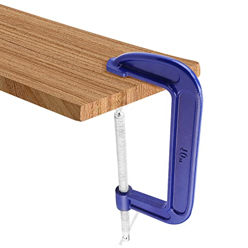 Sinjeun 3 Pack 10 Inch C-Clamp, Cast Iron C-Clamp Heavy Duty C Clamp For Woodworking, Welding And Metal Processing, Blue #TOP6