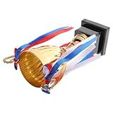 Kisangel Goldene Metall-trophäe für Sportwettbewerbe Verstellbare von Mini Großer Pokal Stabile Basis als Fußball-siegerpreis und Spielauszeichnung