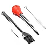 WEFOO Stainless Steel Turkey Baster, Baster Syringe for Cooking, Meat Injector Set with 2 Marinade...
