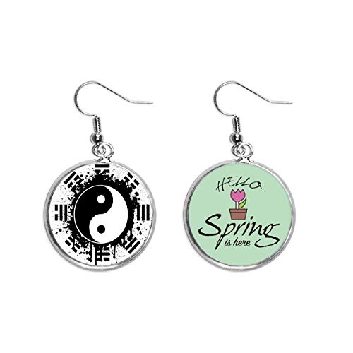 Pendientes Taiji Yin Yang China patrón colgante decorativo joyas de primavera