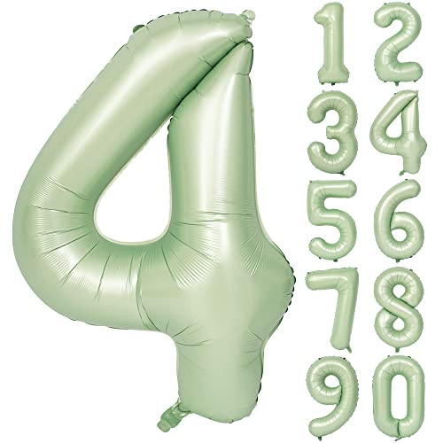 Image of 40 In Olive Green Number Balloons 4 Giant Helium Foil Mylar Green Balloon