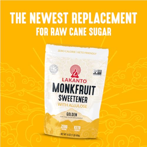image for Lakanto Golden Monk Fruit Sweetener With Allulose, Raw Cane Sugar Subs