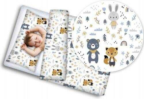 BABY BEDDING SET 120x90 PILLOWCASE DUVET COVER 2PC FIT COT Forest Friends