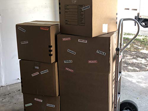 Tag-A-Room Moving Labels Content Pro Pack, 19 Content Labels, 475 Count, 1" X 4" Permanent Color Coding Moving Stickers, Moving Supplies #TOP4