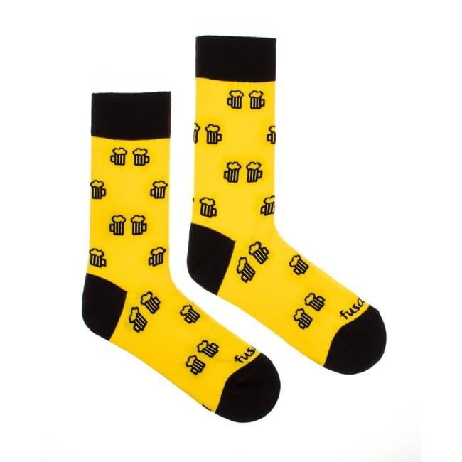Fusakle beer (funny socks) m, Yellow, Black, M
